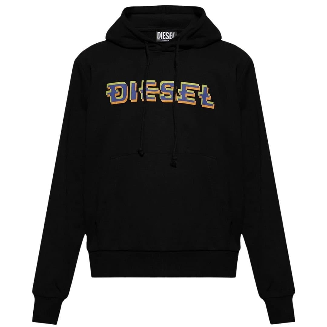 Diesel Diesel Men's Pixel Logo Black Hoodie