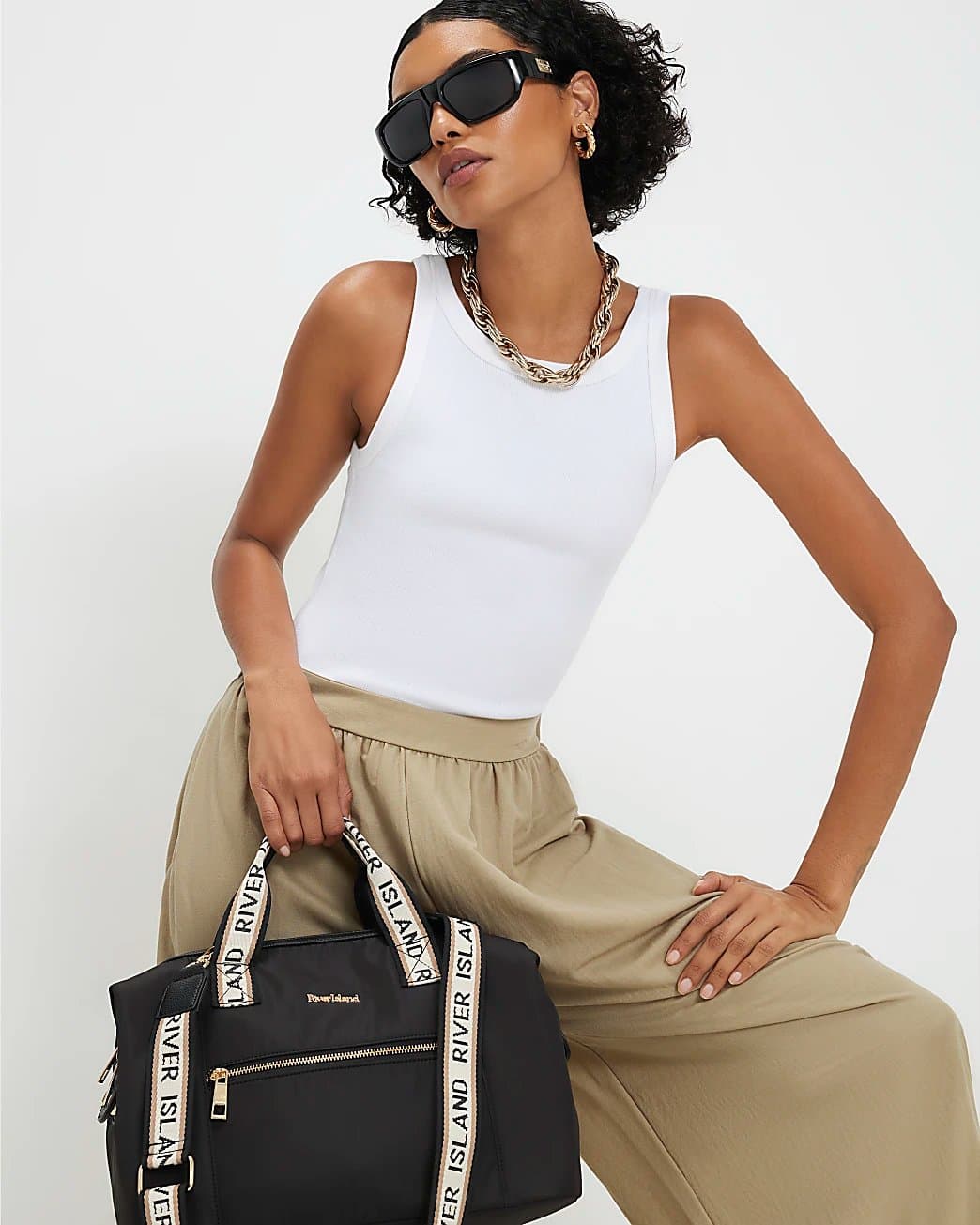 River Island River Island Womens Black Zip Front Cabin Bag