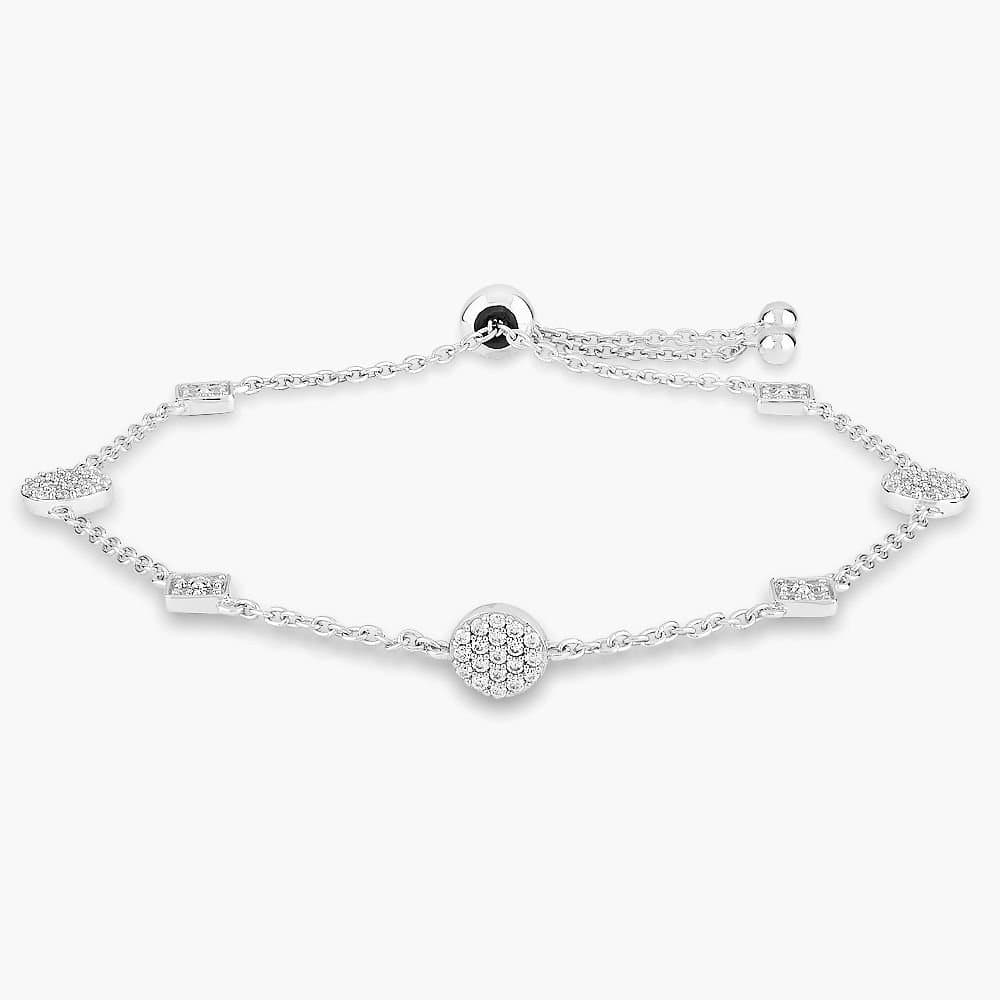 Rosa Lea Rosa Lea Women's Pave Squares & Circles Bracelet in Silver