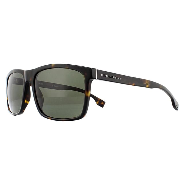Hugo Boss Hugo Boss Men's Rectangle Dark Havana Green Sunglasses in Brown - 2