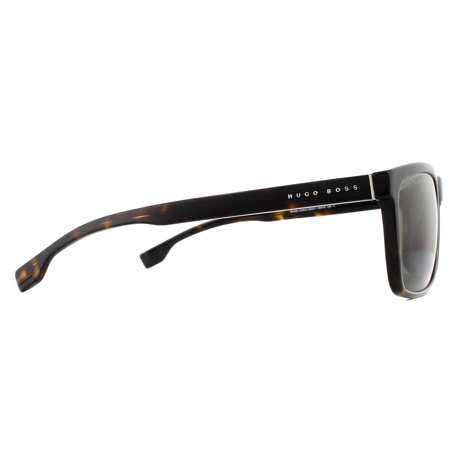 Hugo Boss Hugo Boss Men's Rectangle Dark Havana Green Sunglasses in Brown - 4