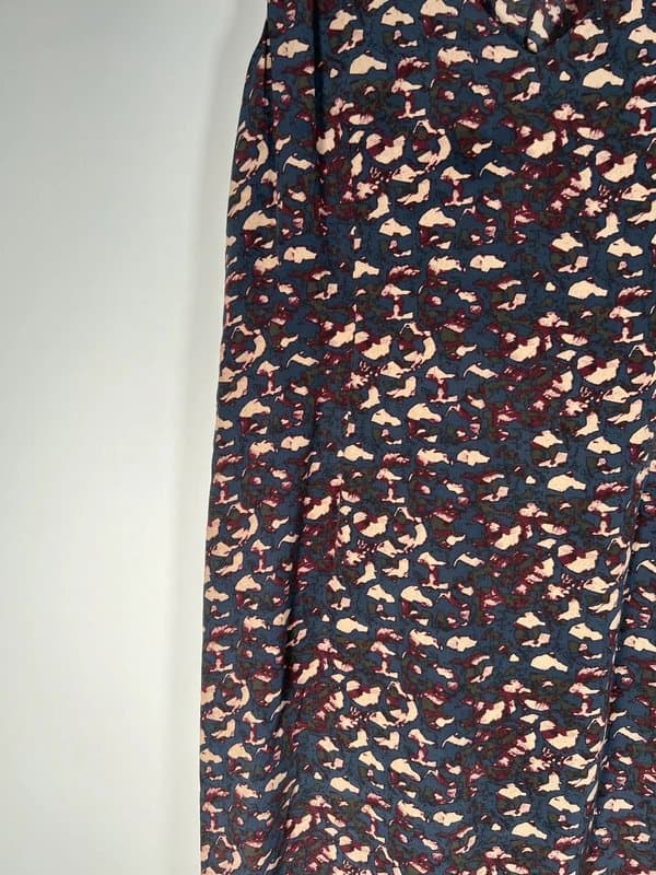 Jigsaw Jigsaw Abstract Pure Silk Ladies Dress Size 12 UK Teal Multicoloured Cinched