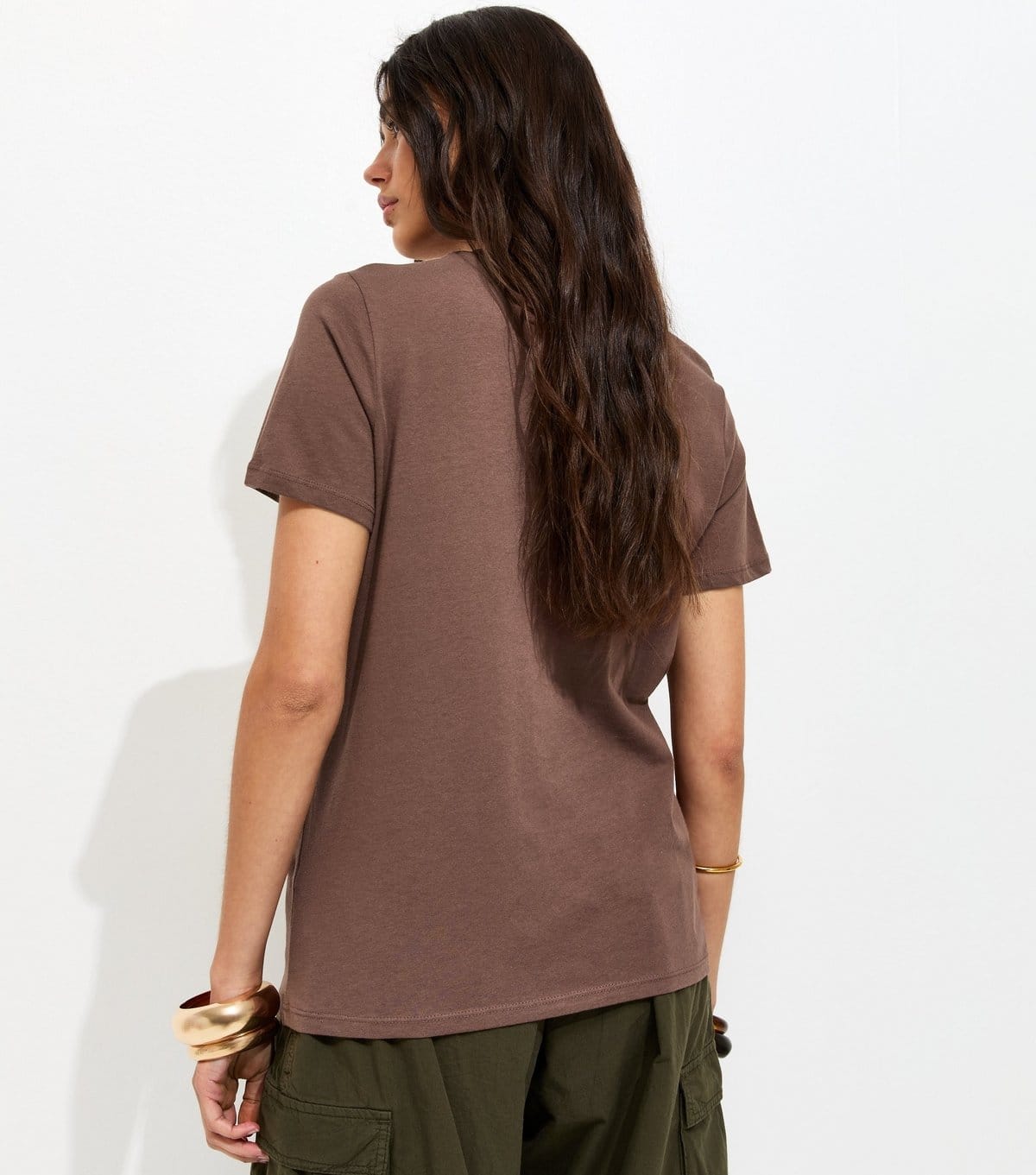 New Look Women's Dark Brown Cotton Leopard Print NYC Logo T-Shirt New Look - 4