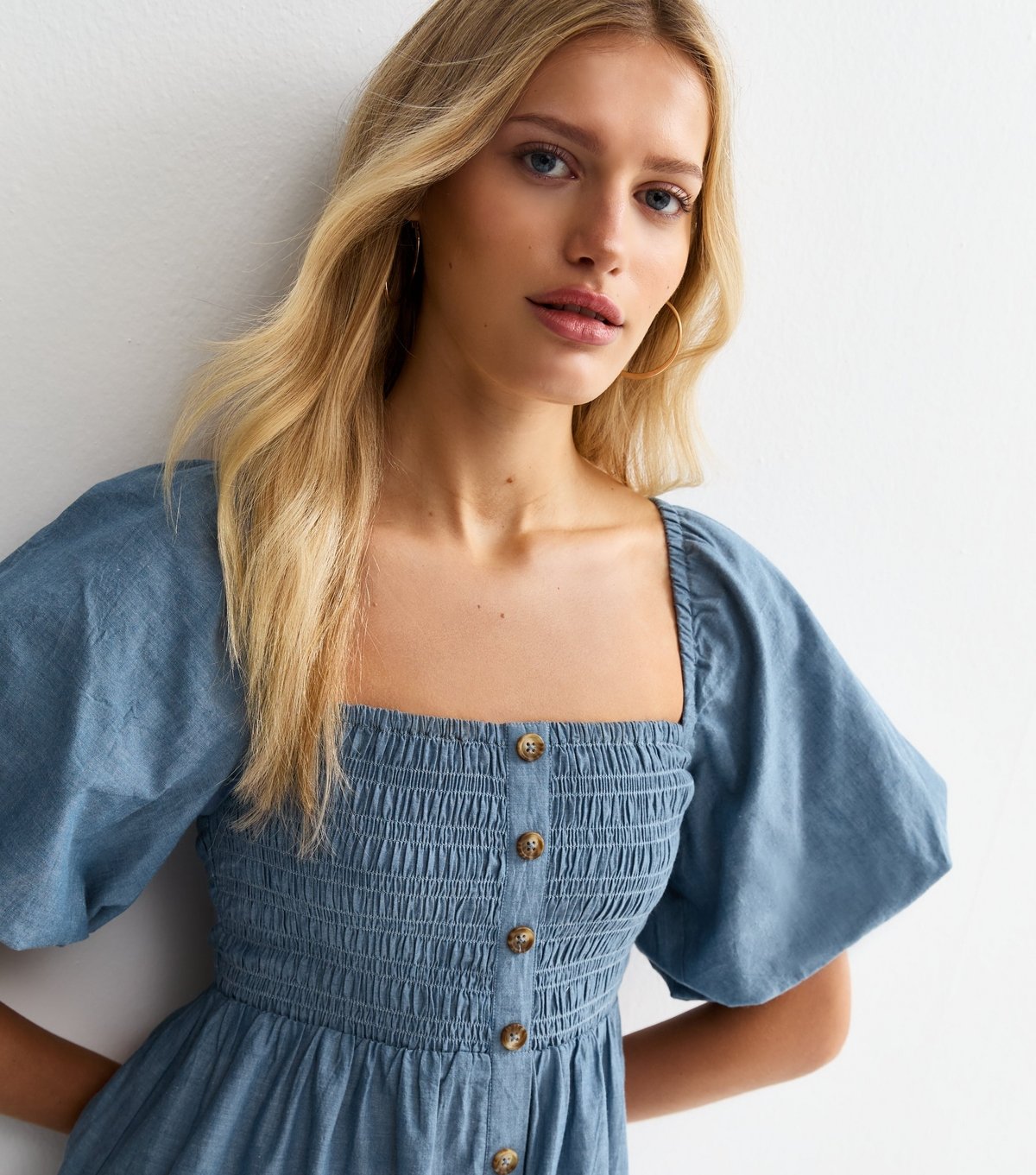 New Look Women's Light Blue Chambray Milkmaid Midi Dress New Look - 3