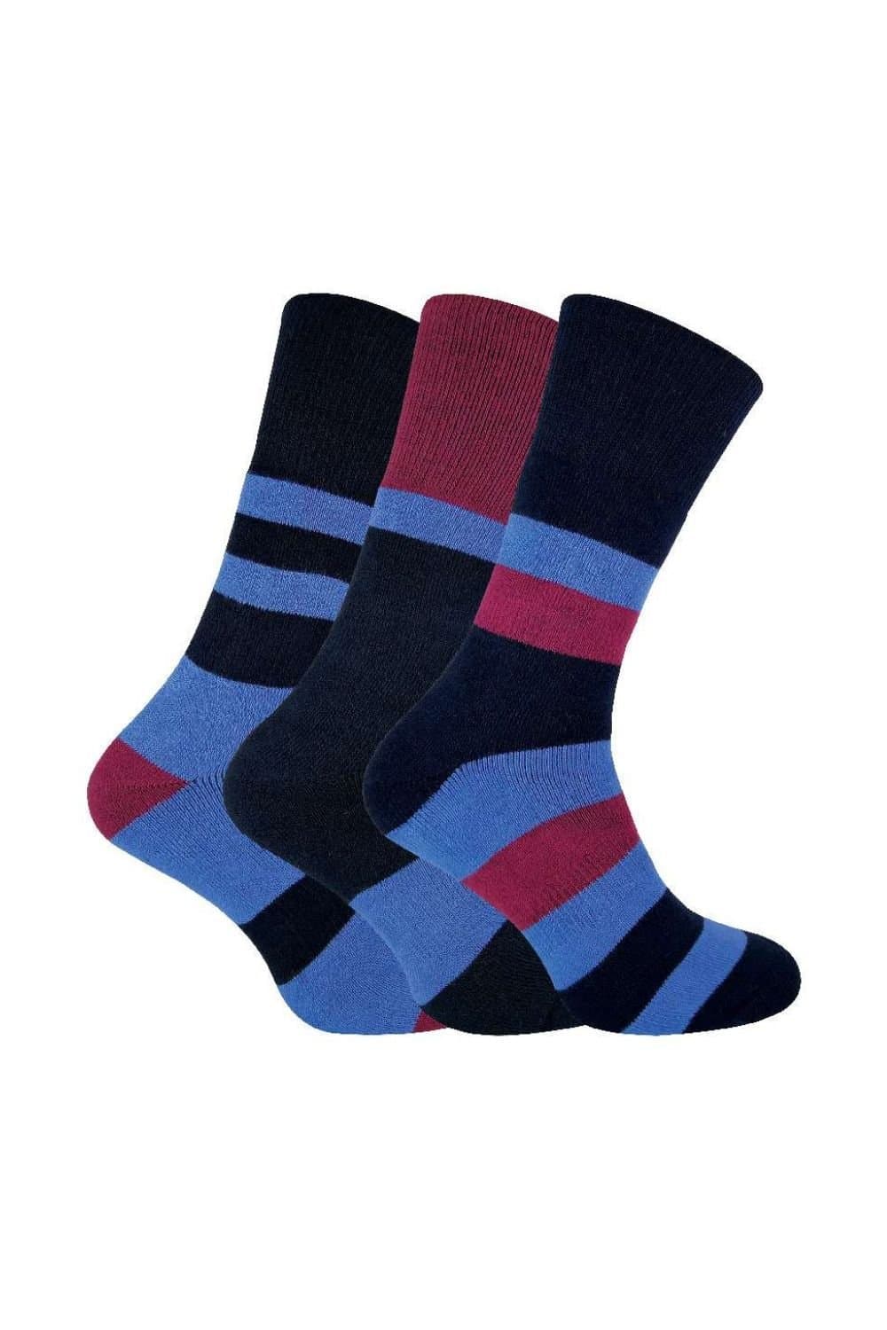 Peninsula Peninsula Men's 3 Pack Cushioned Anti Blister Dual Layer Hiking Socks in Mid Blue