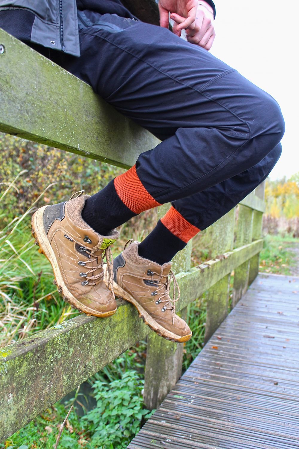 Peninsula Peninsula Men's 3 Pack Cushioned Anti Blister Dual Layer Hiking Socks in Mid Blue - 4