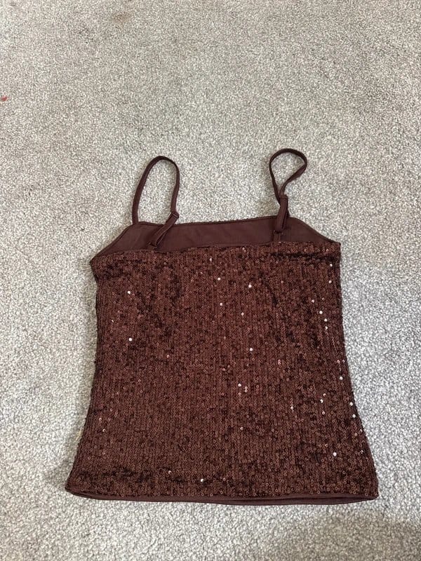 ASOS Sequin Brown Crop Top