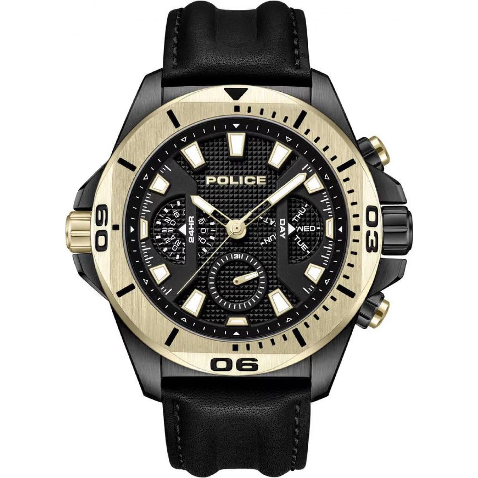 Police Police Men's PEWJF0022501 46mm Quartz Watch in Black