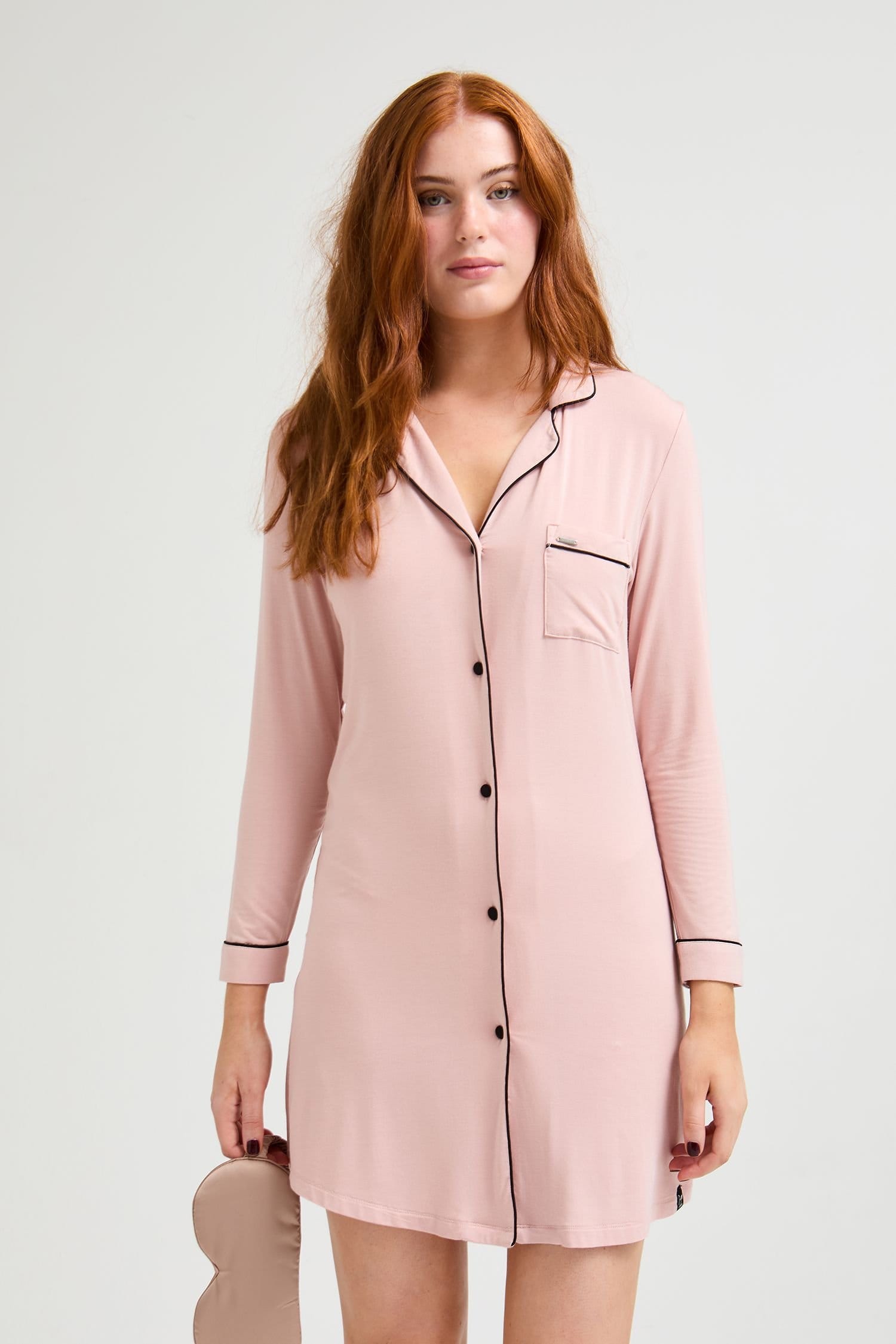 Pretty You London Pretty You London Women's Bamboo Nightshirt in Pink - 4