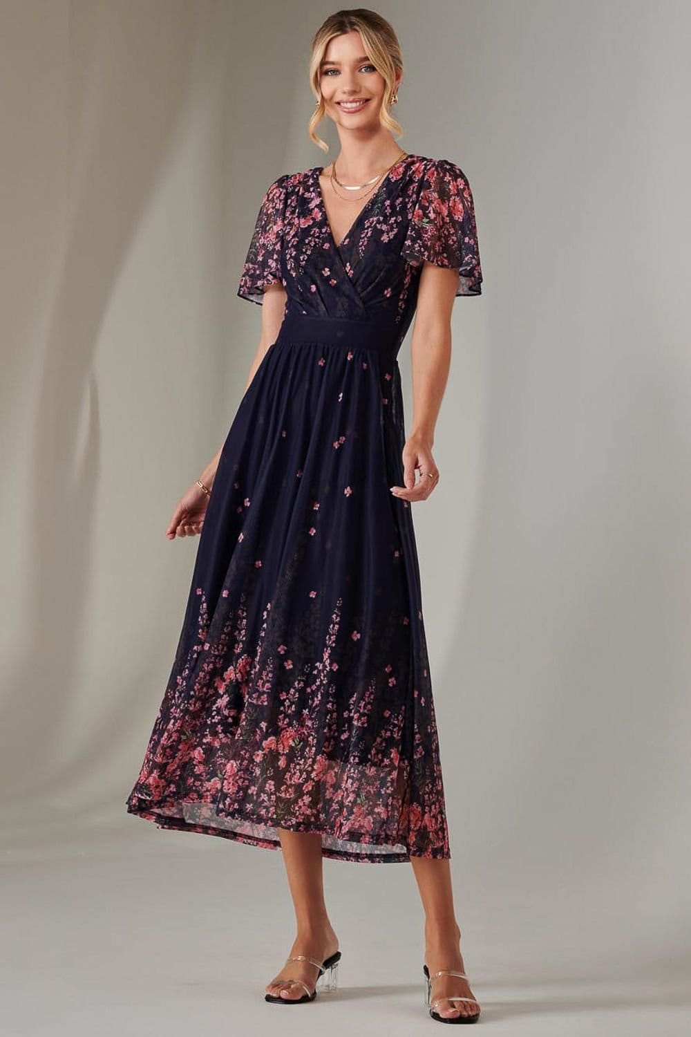 Jolie Moi Jolie Moi Women's Wrap Maxi Dress in Pink - 4