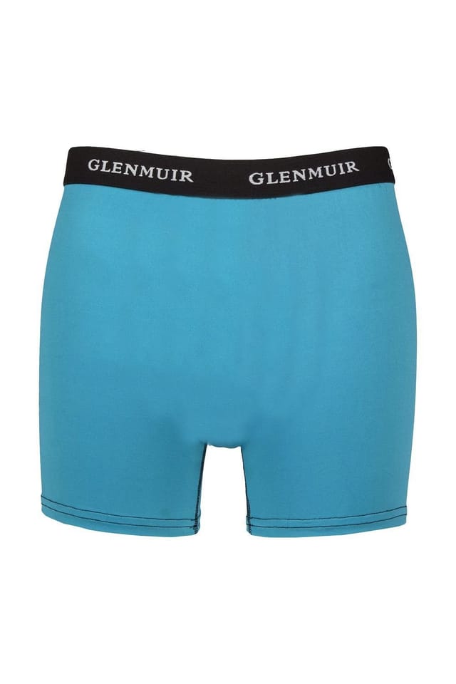 Glenmuir Glenmuir Men's 2 Pack Performance Trunks | Breathable Stretch Sports Fit Underwear in Blue - 3