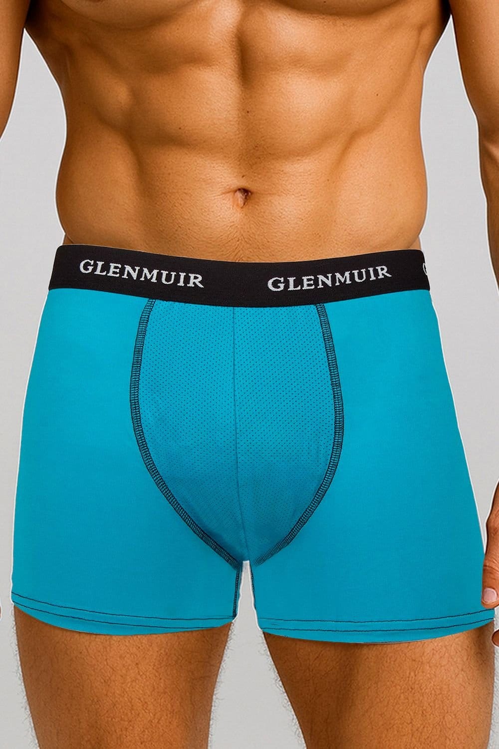 Glenmuir Glenmuir Men's 2 Pack Performance Trunks | Breathable Stretch Sports Fit Underwear in Blue - 4