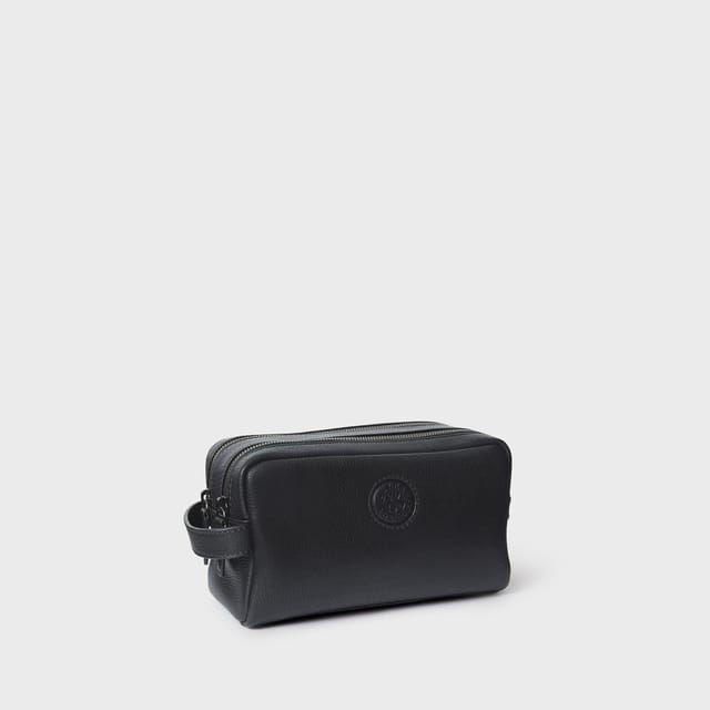 OSPREY LONDON OSPREY LONDON Men's The Compass Leather Washbag in Black - 2