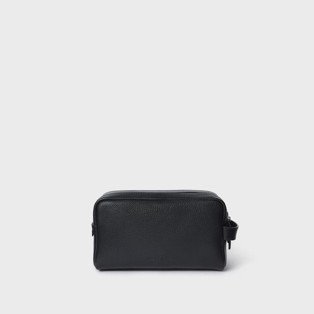 OSPREY LONDON OSPREY LONDON Men's The Compass Leather Washbag in Black - 3