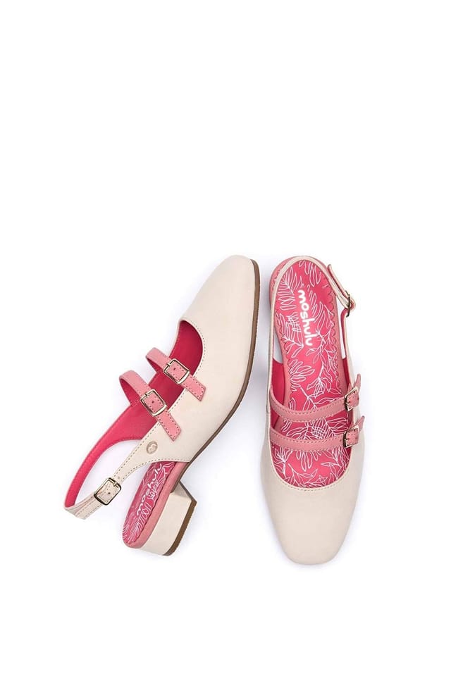Moshulu Moshulu Women's 'Haruka' Two-toned Slingback Shoes in Light Beige - 2