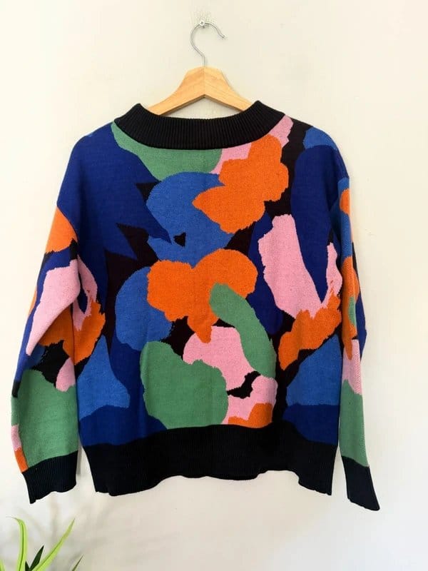 Never Fully Dressed Never Fully Dressed Jumper Womens UK 12 Abstract Crewneck Knit Bright - 1