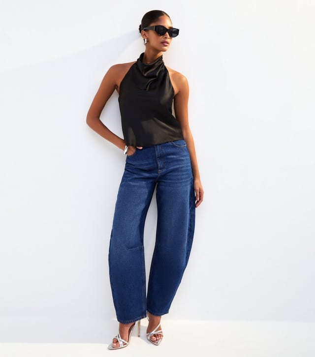 New Look Women's Black Satin Halterneck Top New Look - 3