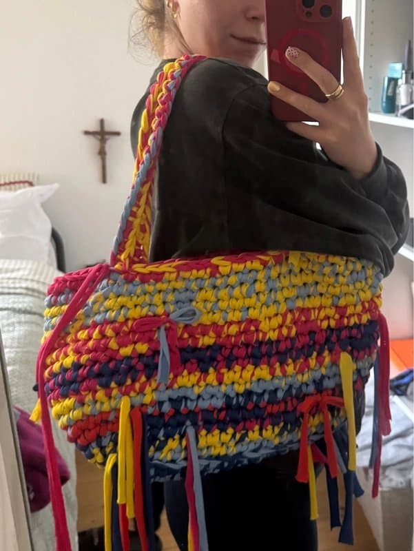 Unique Summer Crochet Beach Handbag with tassels