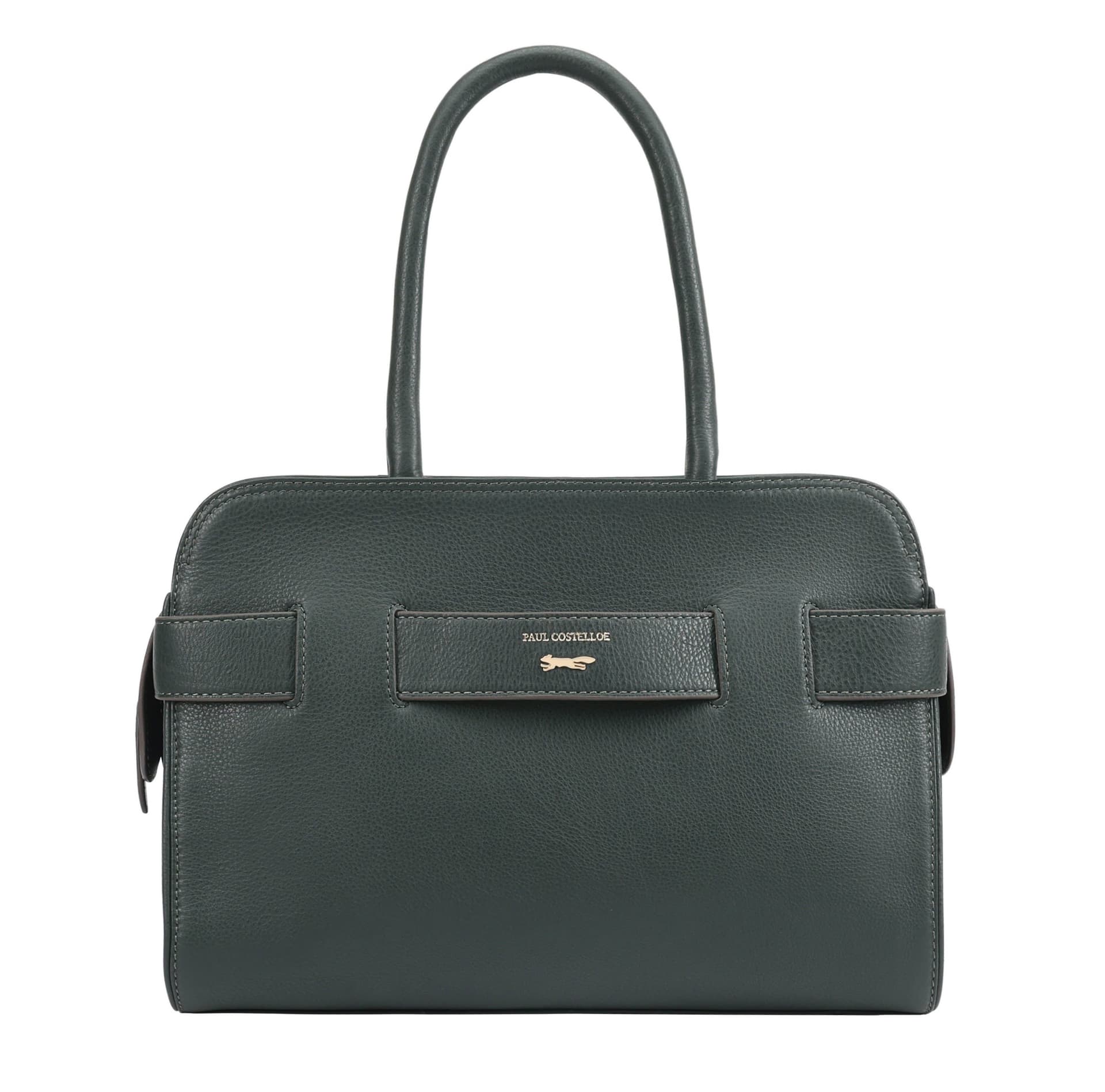 Paul Costelloe Paul Costelloe Women's Colima Leather Shoulder Bag in Dark Green