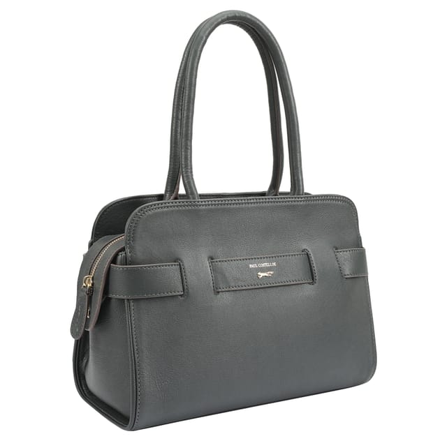 Paul Costelloe Paul Costelloe Women's Colima Leather Shoulder Bag in Dark Green - 2