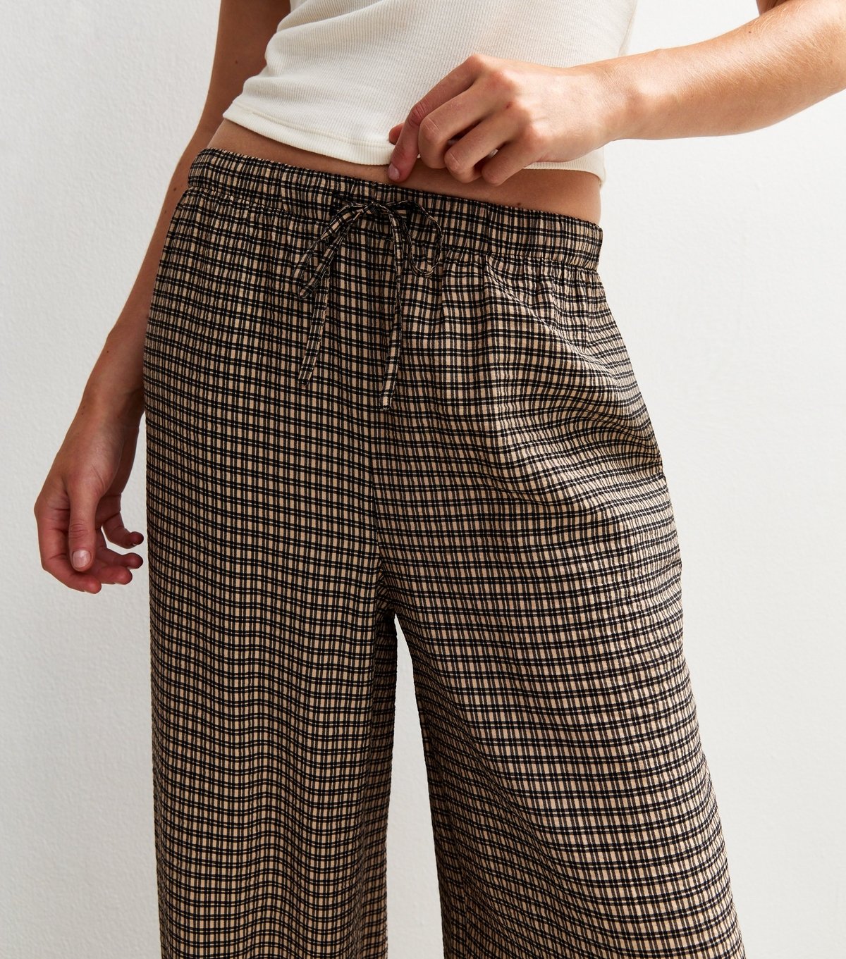 New Look Women's Brown Checked Wide Leg Trousers New Look - 3