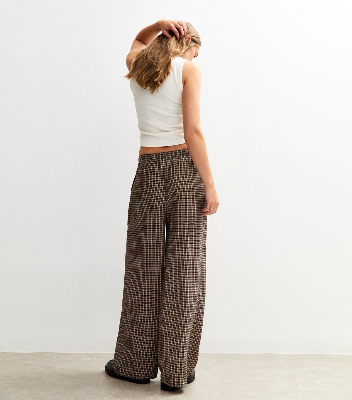 New Look Women's Brown Checked Wide Leg Trousers New Look - 4
