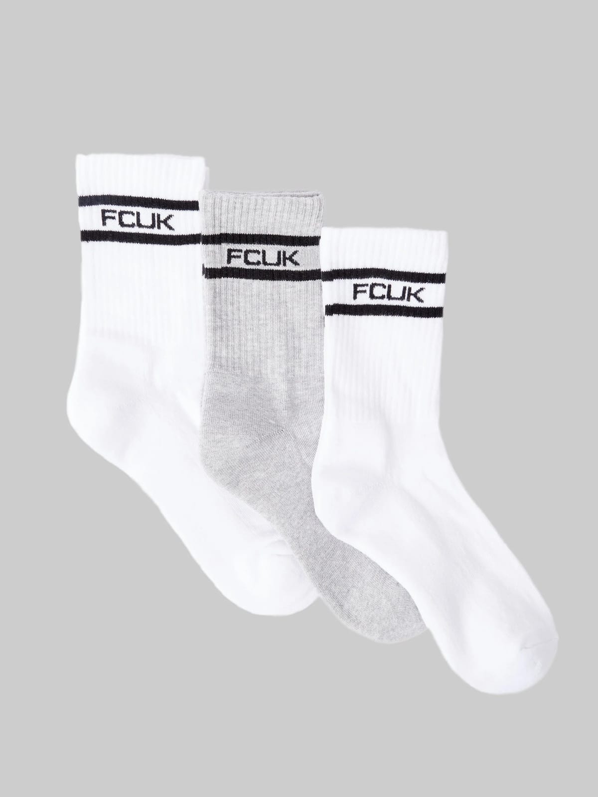 French Connection 3 Pack FCUK Sports Stripe Socks Multi 2 - 1