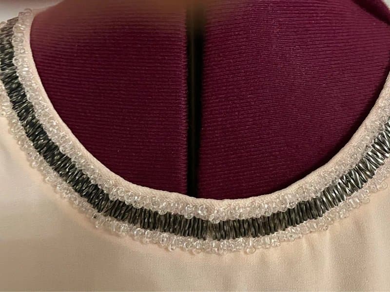 New Look Tiered chiffon peach top