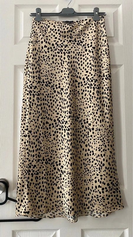ASOS Beige Animal Print Midi Skirt