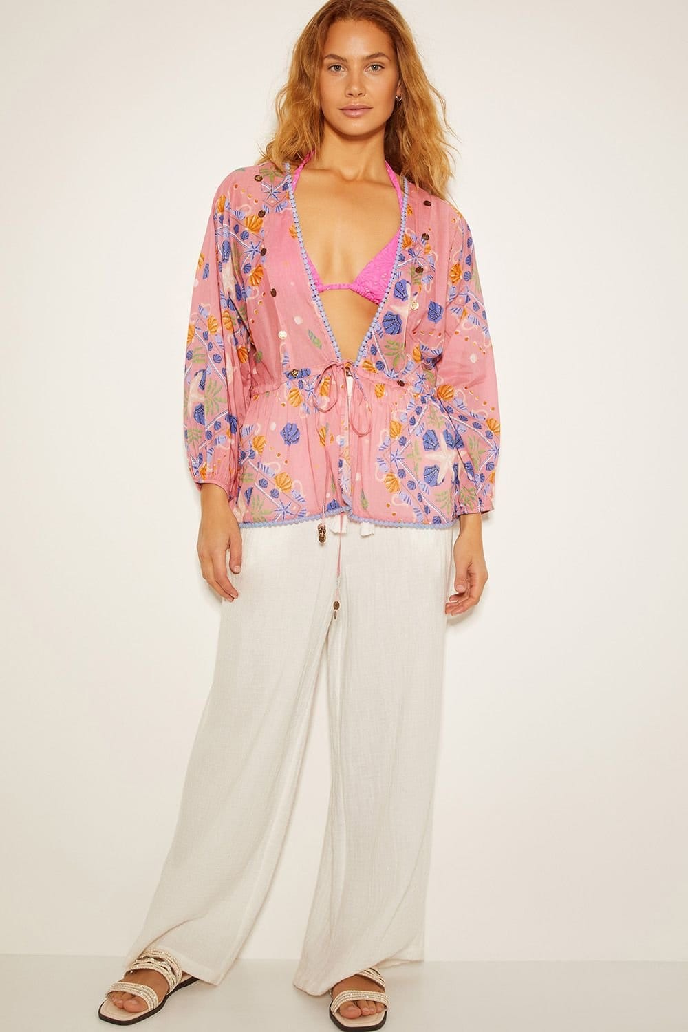 Monsoon Monsoon Women's Mabel Shell Print Kaftan Top Orange - 4