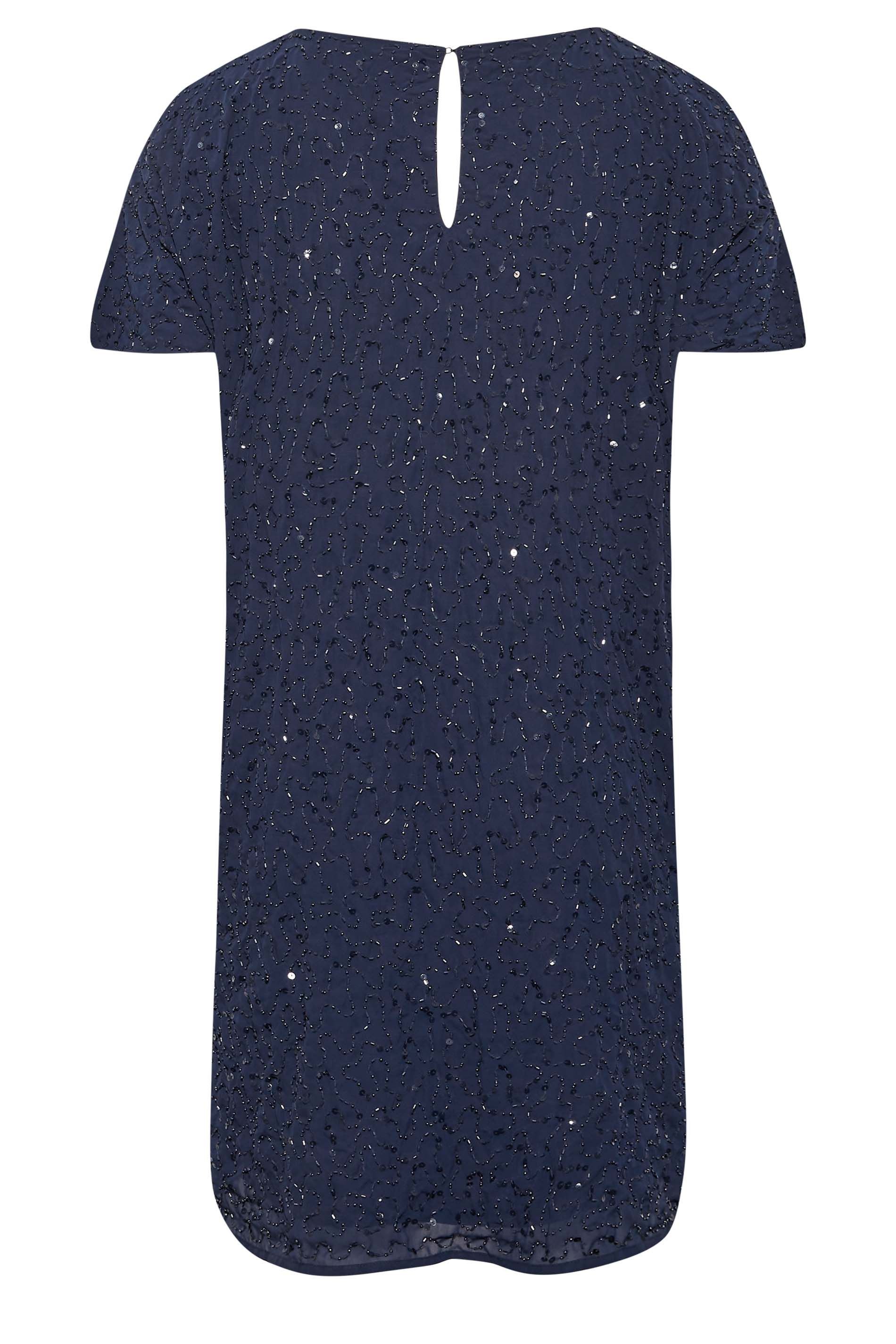 Yours Yours Women's Embellished Shift Dress in Dark Blue - 3