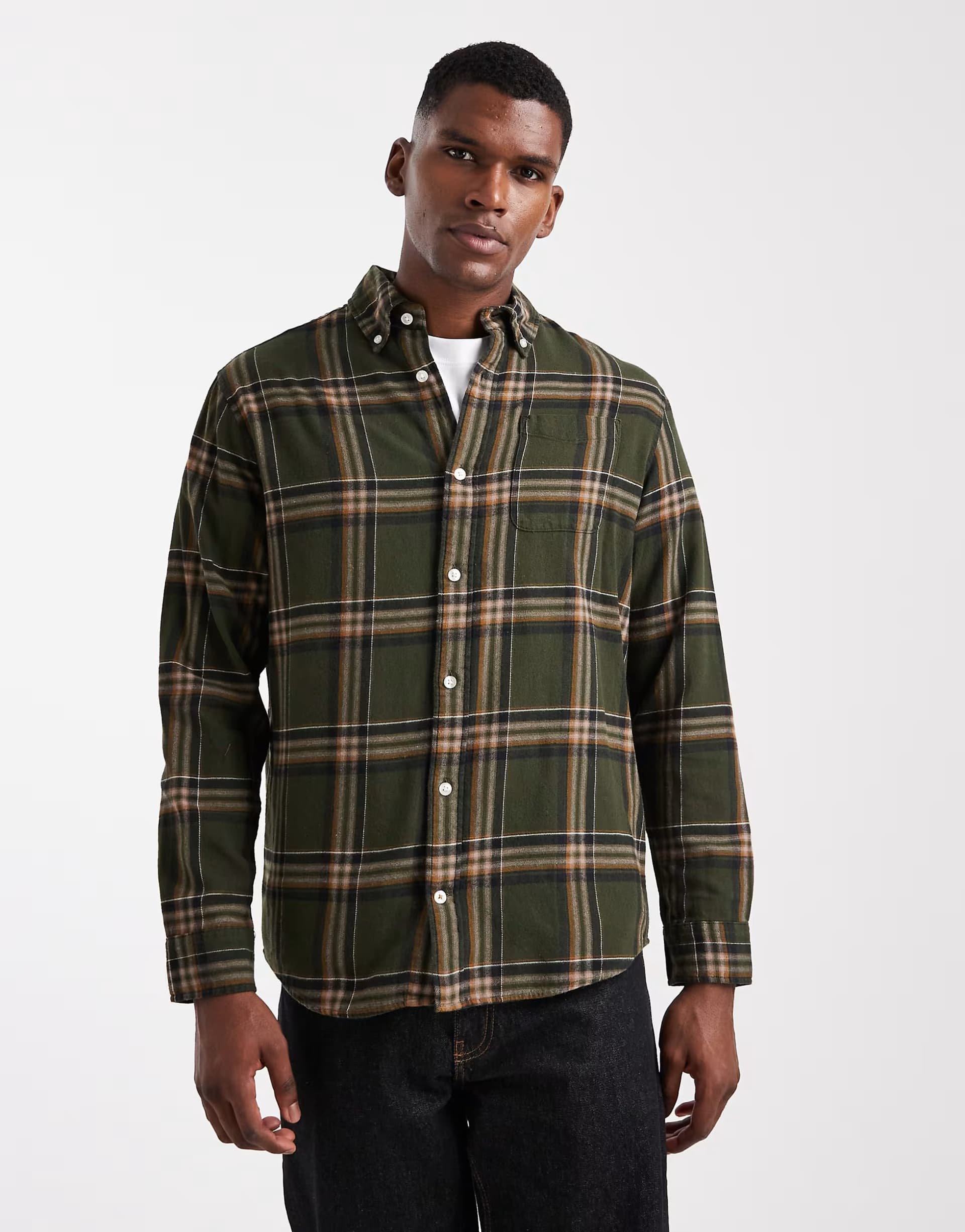 ASOS Jack & Jones check shirt in green