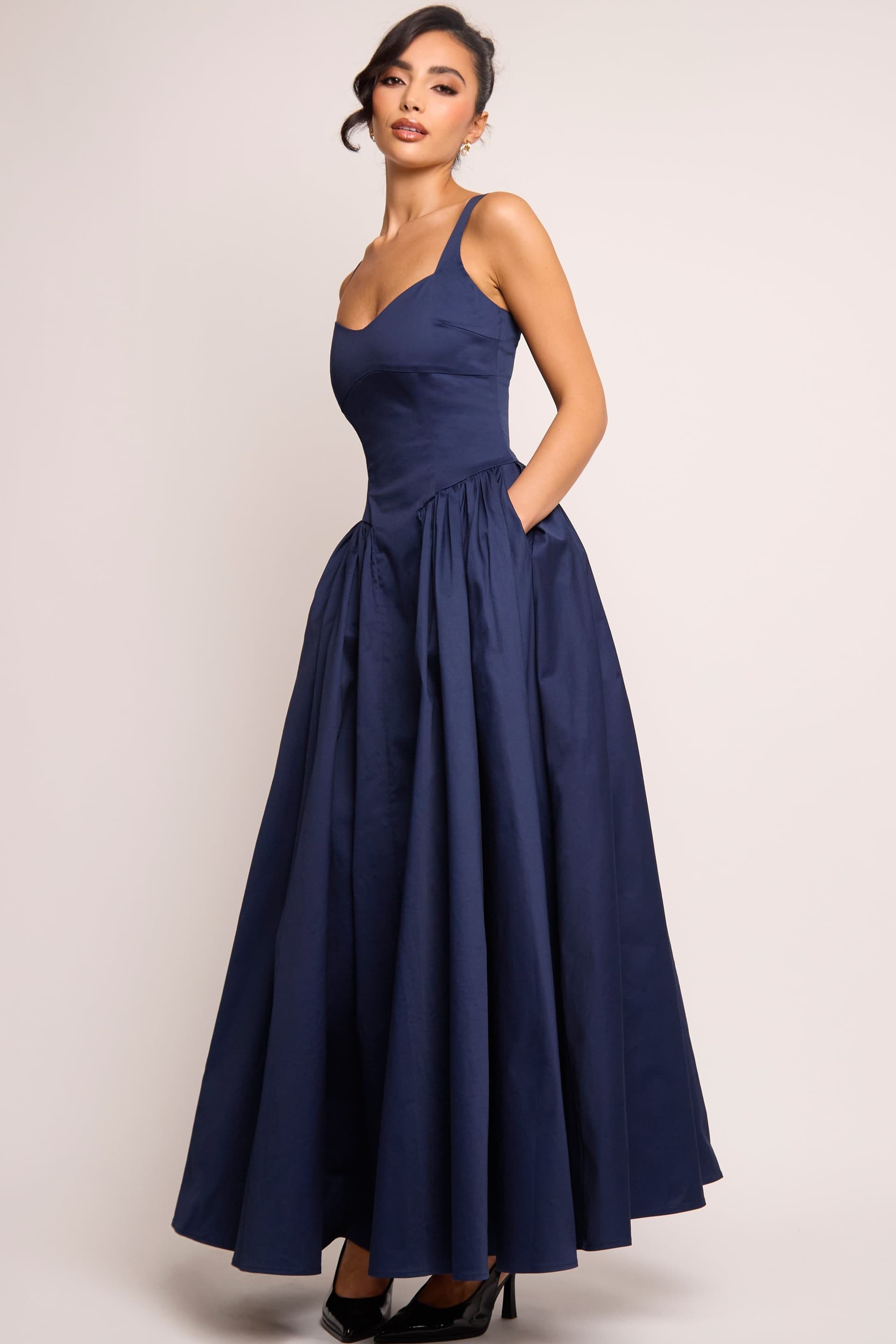 Jaded Rose Jaded Rose Women's Cerra Navy Sweetheart Gown Maxi Dress