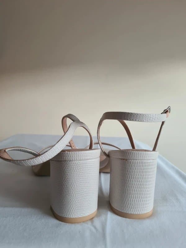 New Look New Look Cream Faux Leather Heeled Sandal UK 6