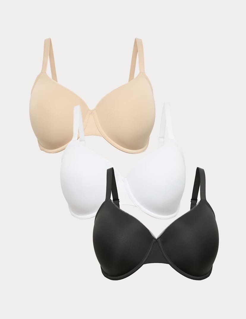 Marks & Spencer M&S 3 Pack Wired Full Cup Bras (F-H) Black Mix - 1