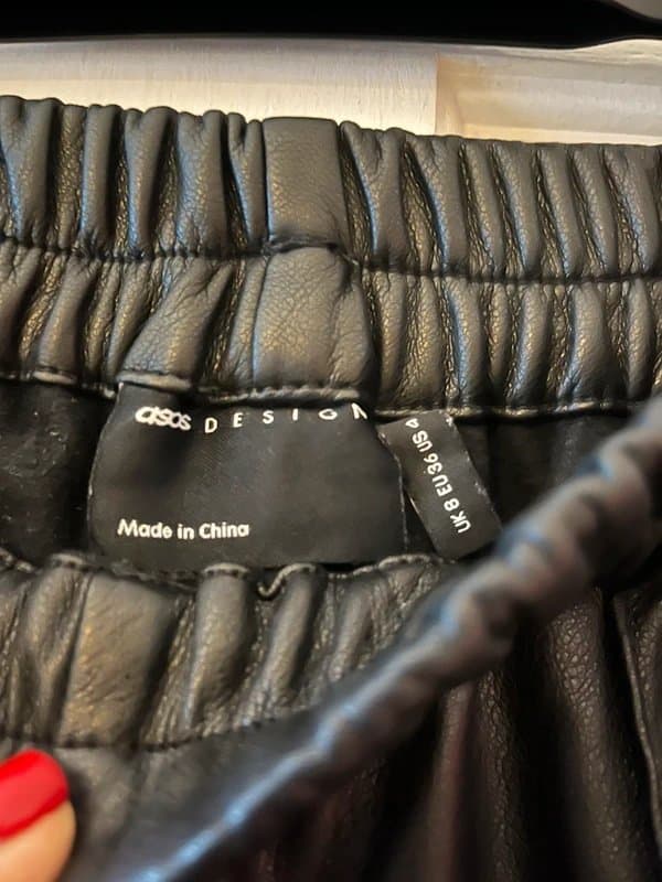 ASOS Black faux leather trousers