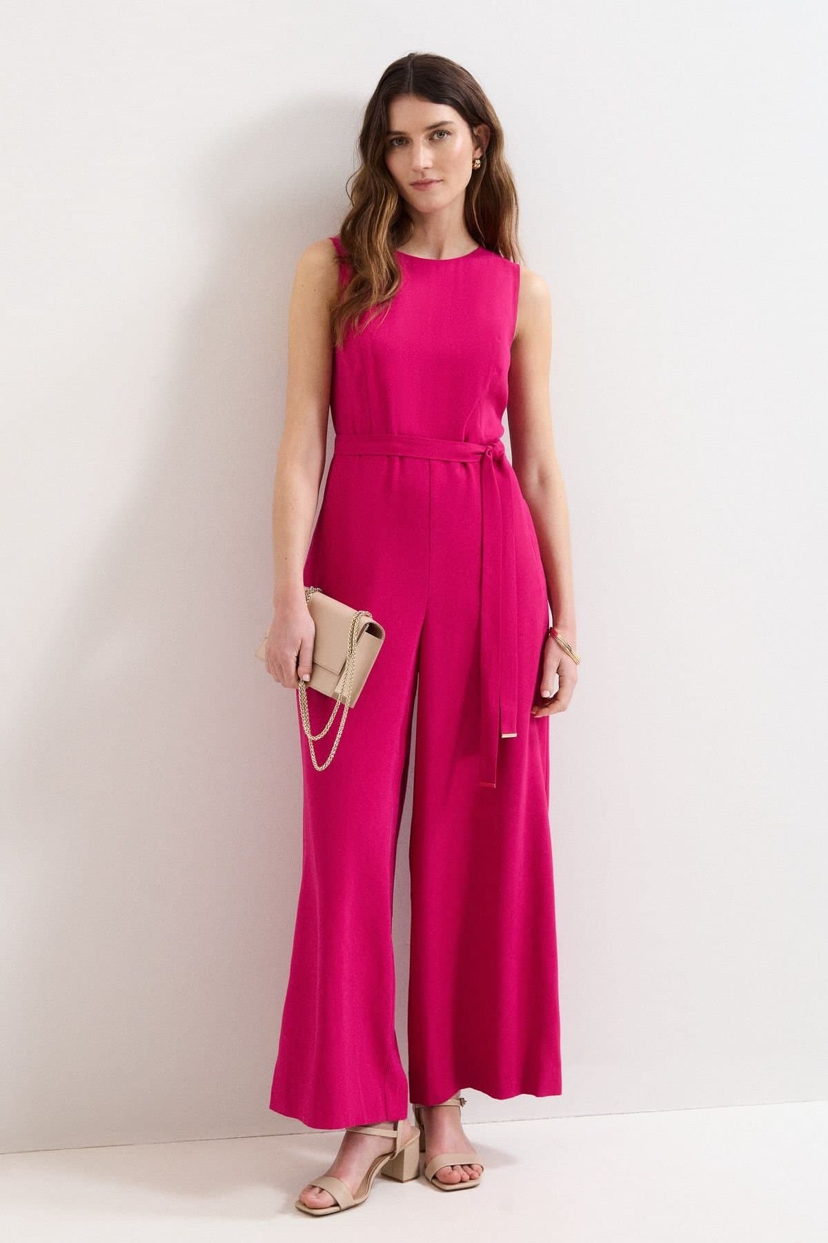 Phase Eight Phase Eight Women's Marta Belted Jumpsuit in Fuchsia