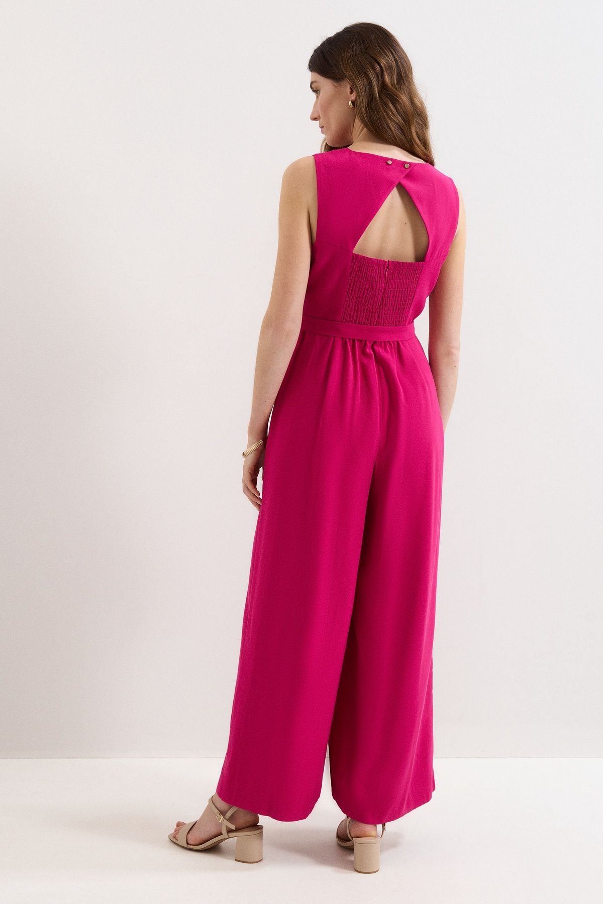 Phase Eight Phase Eight Women's Marta Belted Jumpsuit in Fuchsia - 4