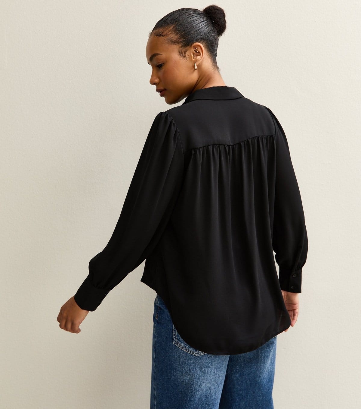 New Look Women's Petite Black Collared Long Sleeve Shirt New Look - 4
