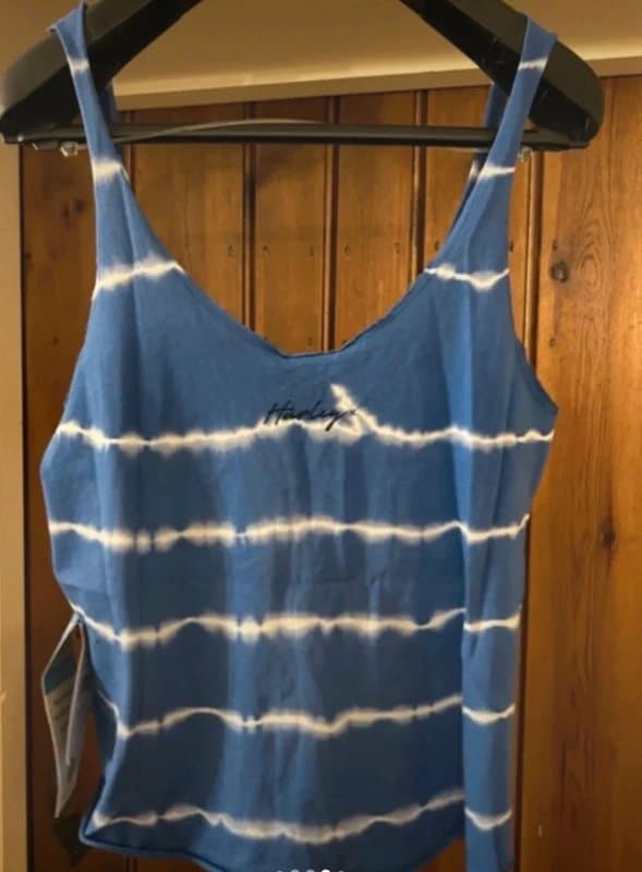 Hurley Hurley Women's Tank T-Shirt Vest Size S Oceancare Stripes 100% Organic Cotton