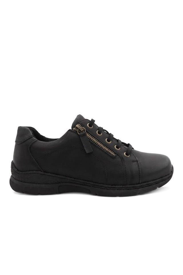 Easyfit Easyfit Women's Extra Wide Zip & Lace Trainers in Black - 2