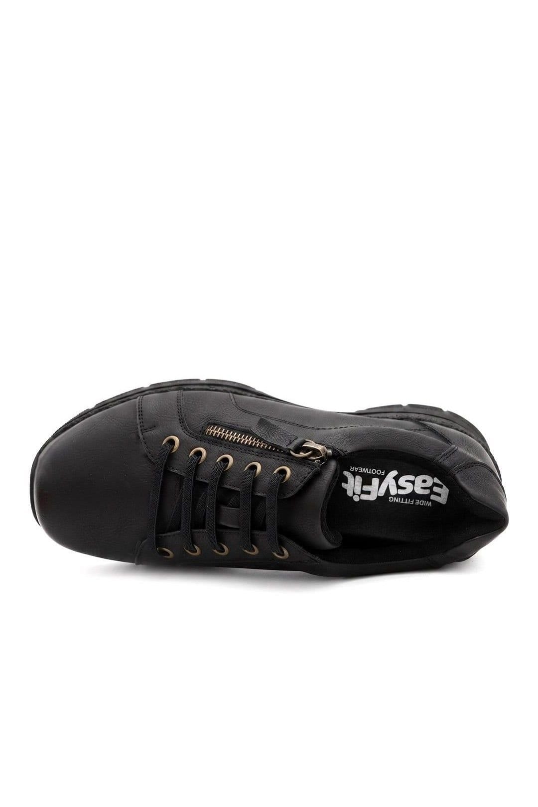 Easyfit Easyfit Women's Extra Wide Zip & Lace Trainers in Black - 4