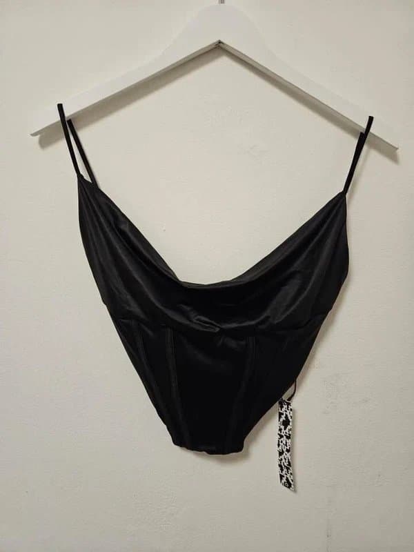 ASOS ASOS Luxe matte satin drape front corset strappy top size 10 new with tags