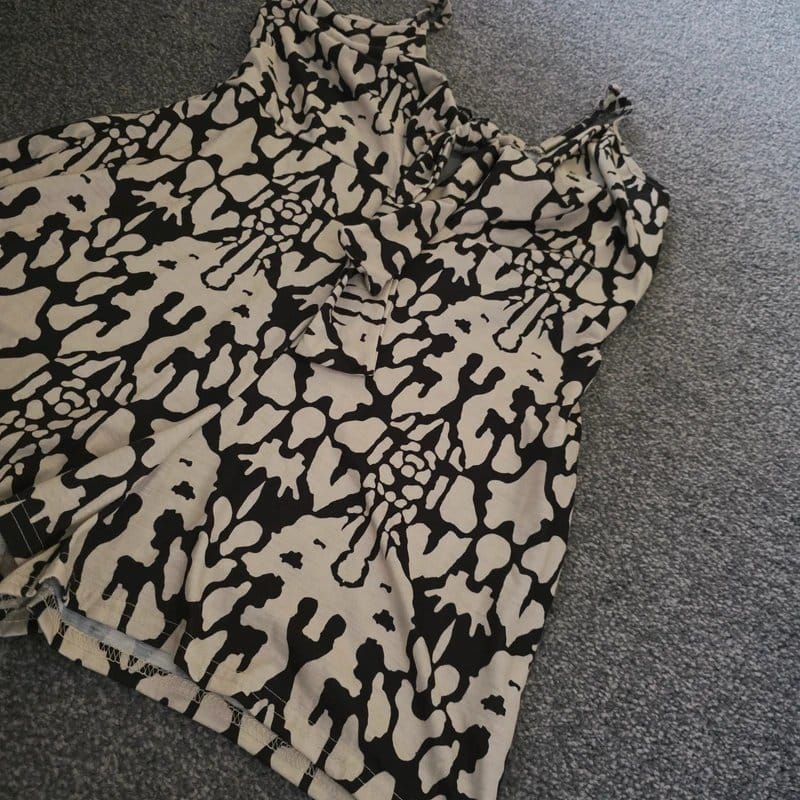 PLT Black & White Abstract Print Keyhole Playsuit