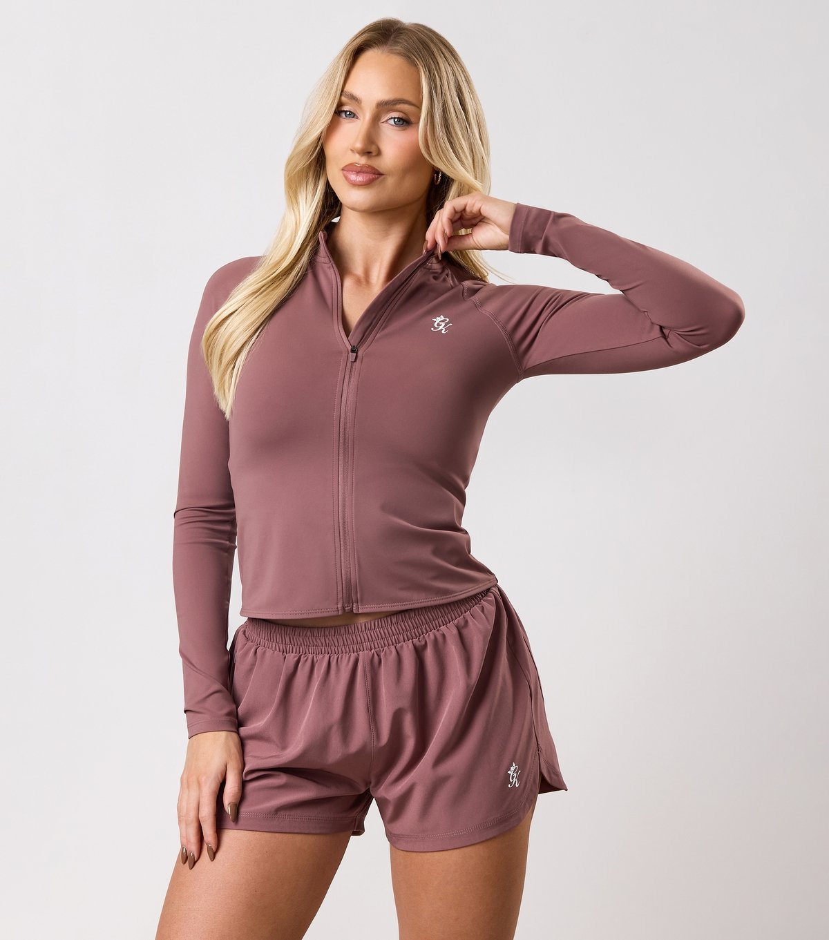 Gym King Women's Full Zip Funnel Neck Long Sleeve Top Gym King New Look - 1