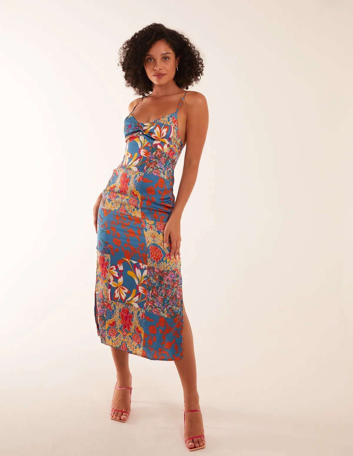 Blue Vanilla Patchwork Cami Dress