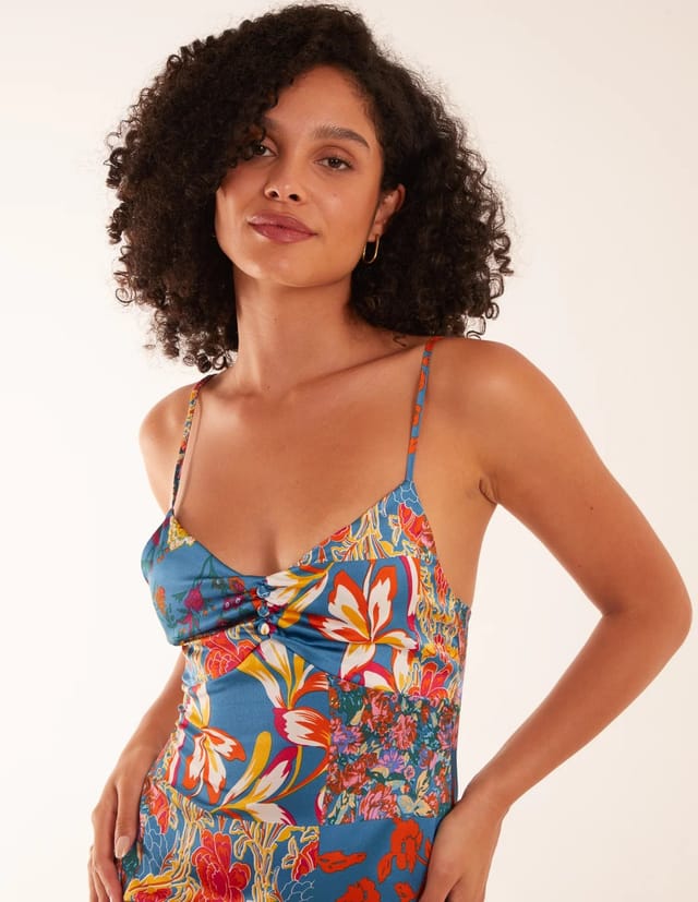 Blue Vanilla Patchwork Cami Dress - 2