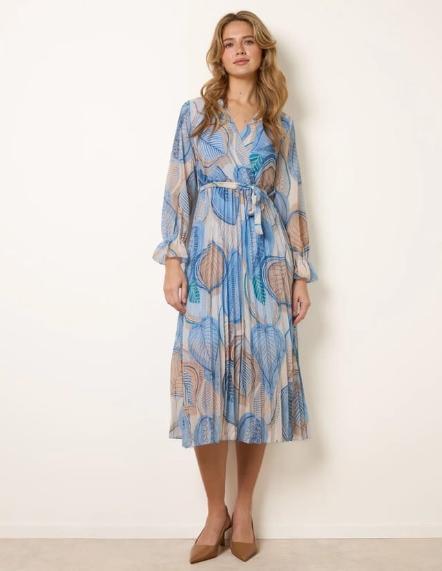 Blue Vanilla Crossover Pleated Dress - 2