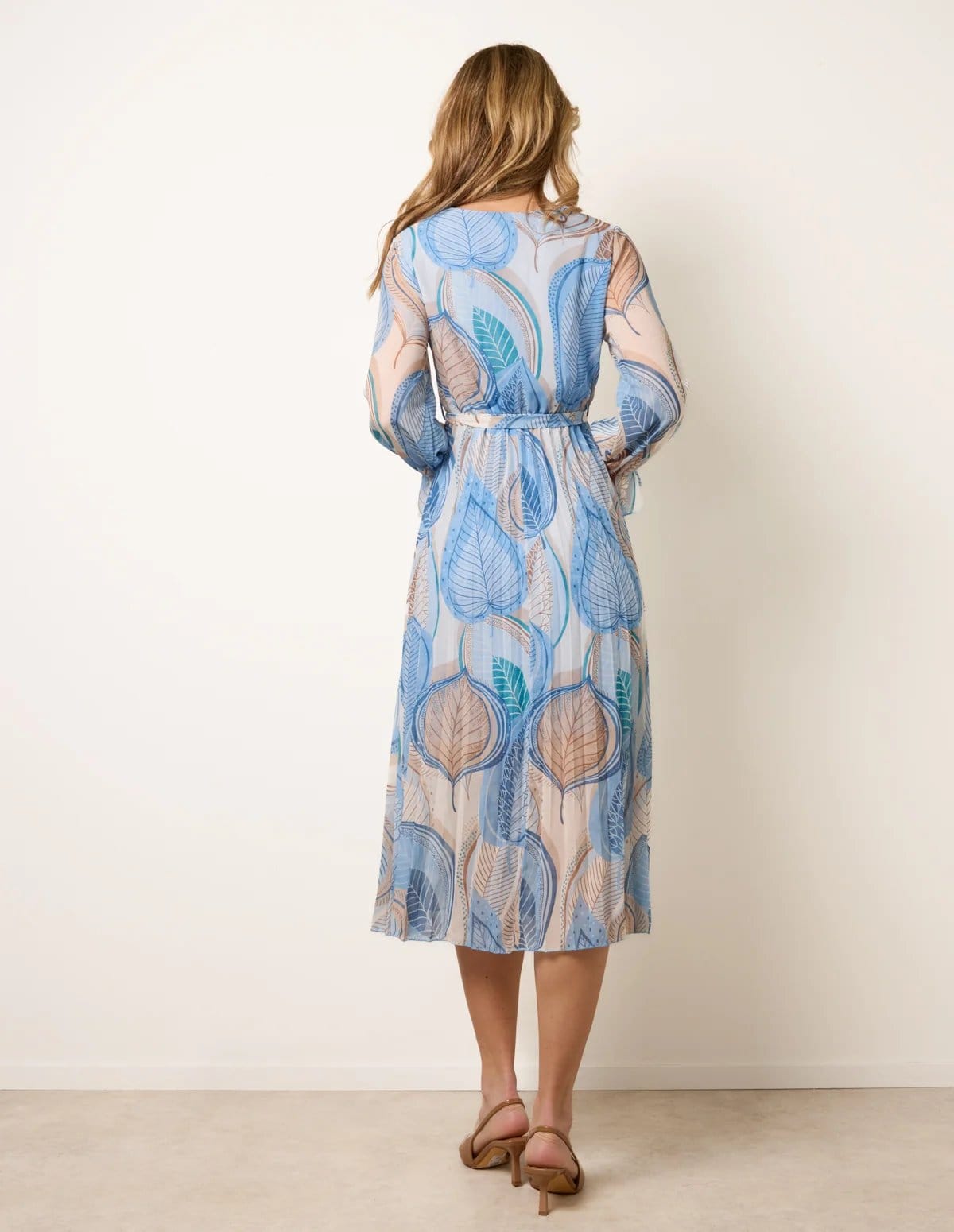 Blue Vanilla Crossover Pleated Dress - 4