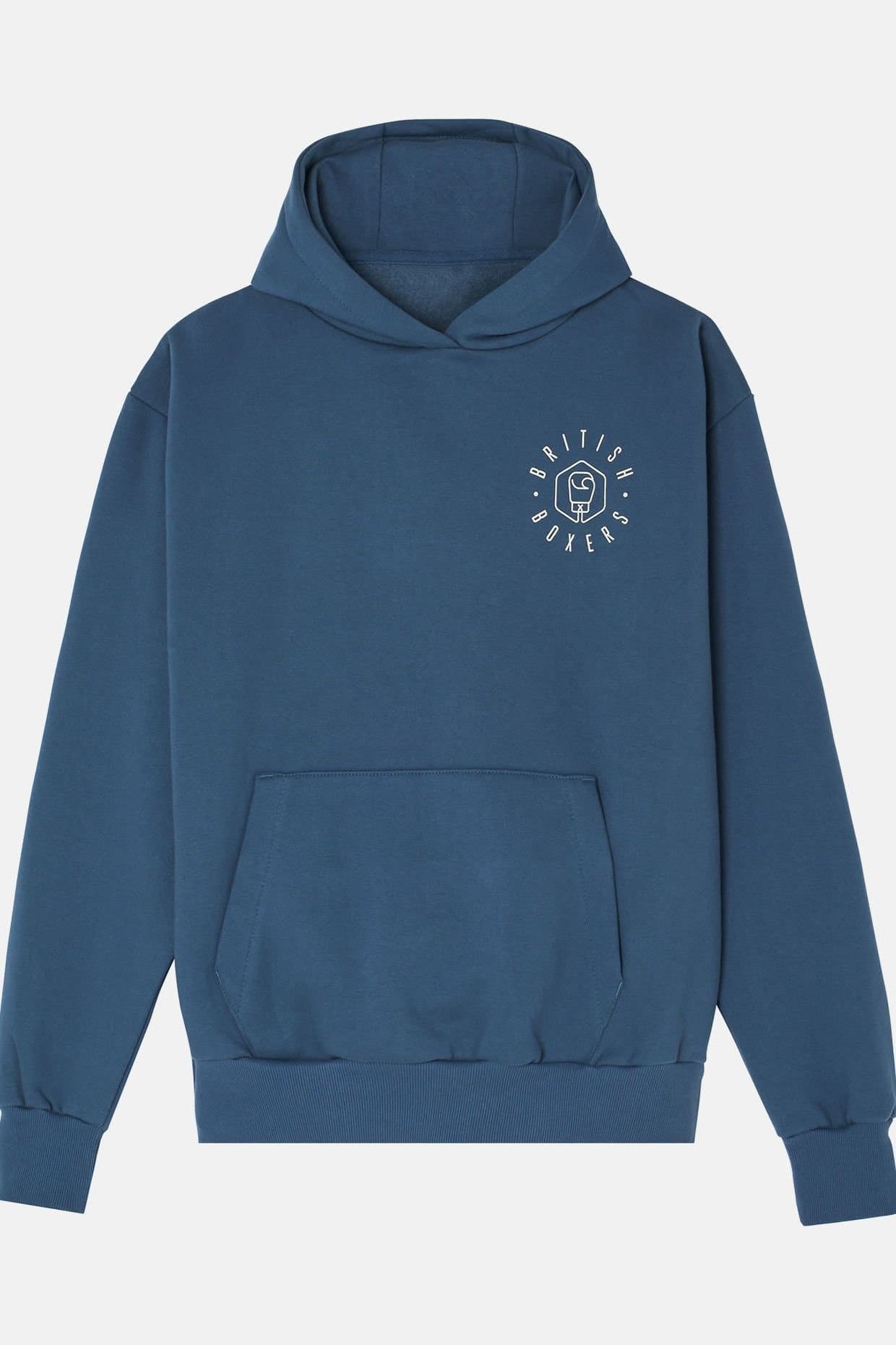 British Boxers British Boxers Men's "Airforce Valley Blue" Logo Hoodie in Dark Blue
